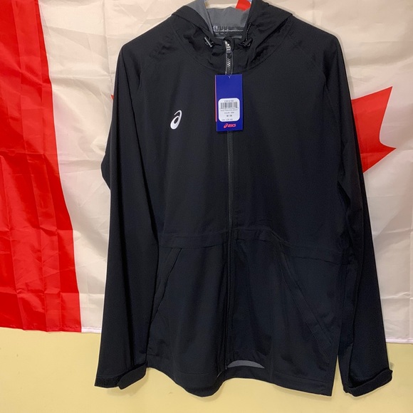 ASICS Women’s Size M Black Rain Jacket - Picture 4 of 8